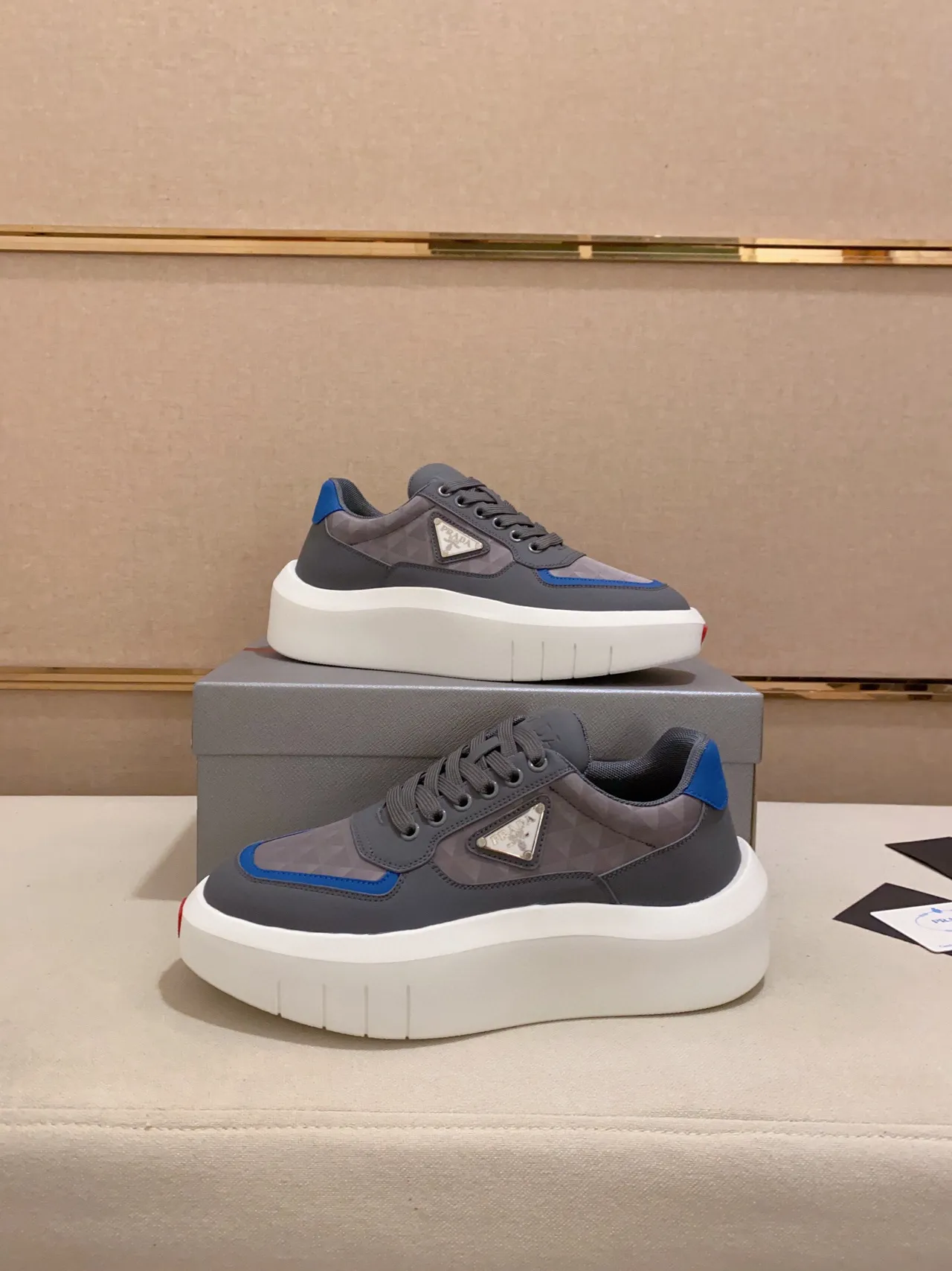 Prada Cloudbust Gray Blue White Chunky Sneakers 8