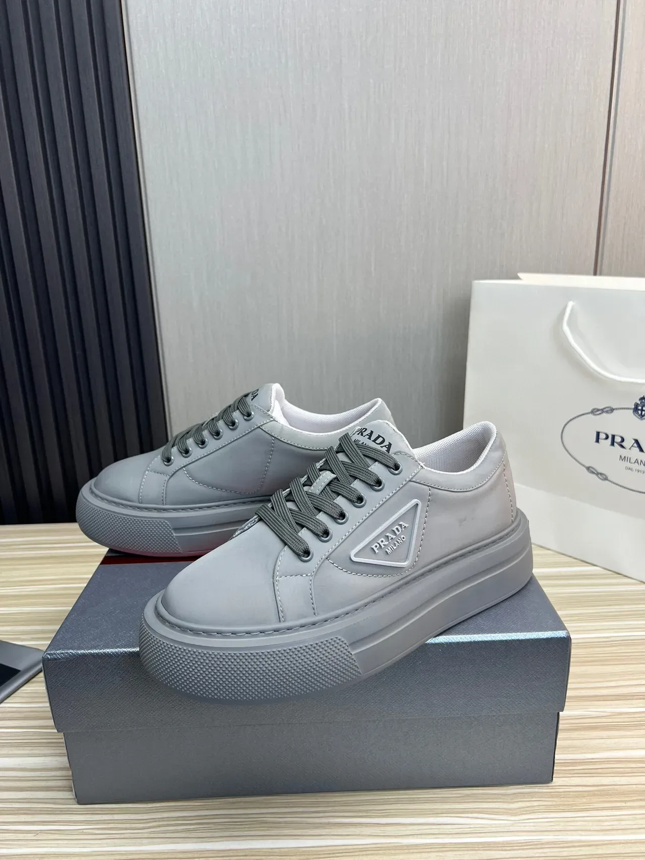 Prada Cloudbust Monochrome Gray Lifestyle Sneakers 9