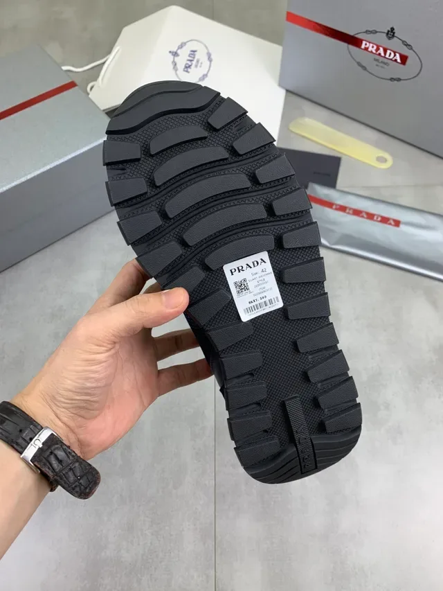 Prada Cloudbust Navy Blue Mesh and Suede Lifestyle Sneakers 3