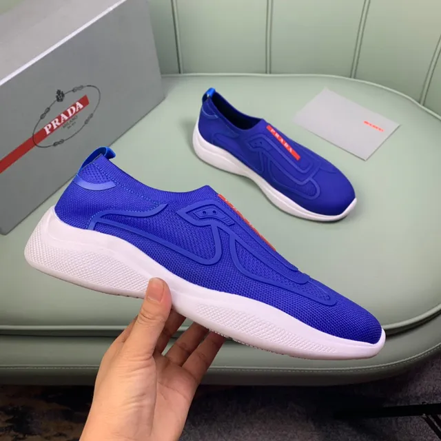 Prada Cloudbust azul real zapatillas slip-on lifestyle 4