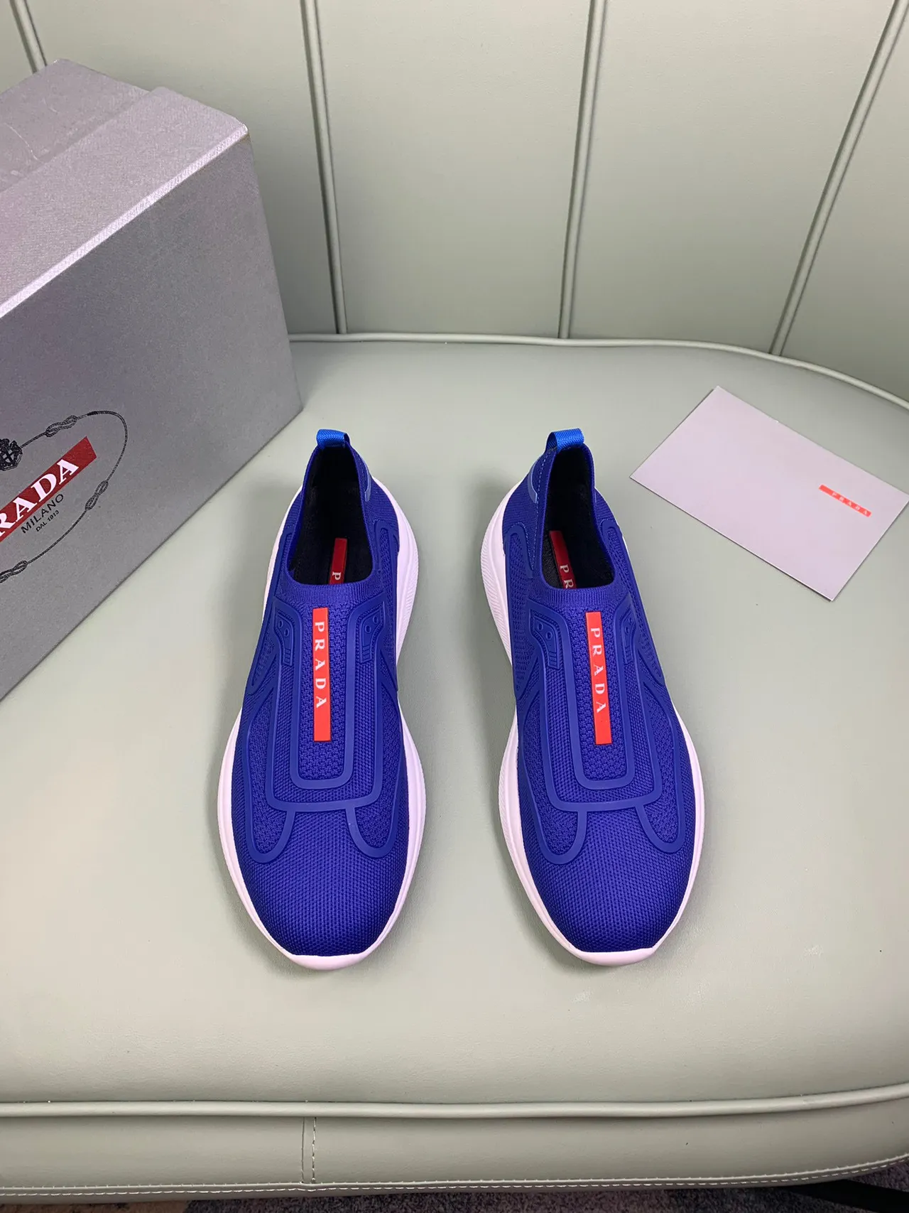 Prada Cloudbust azul real zapatillas slip-on lifestyle 7