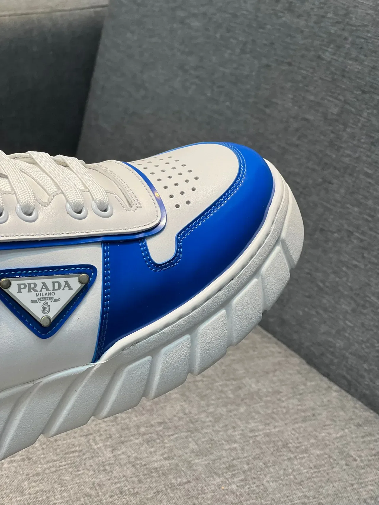 Prada Cloudbust White and Royal Blue Chunky Sneakers 3