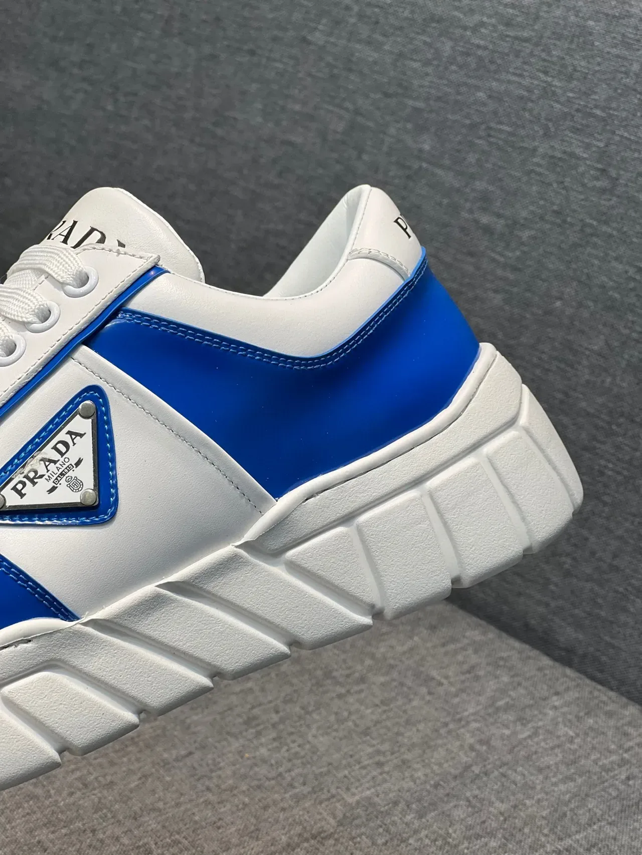 Prada Cloudbust White and Royal Blue Chunky Sneakers 8