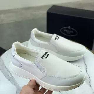 Prada Cloudbust White Leather Slip-On Casual Shoes