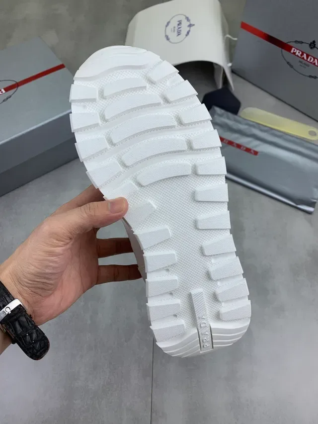 Prada Cloudbust White Mesh-Suede Chunky Sneakers 2