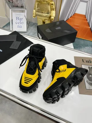 Prada Cloudbust أصفر وأسود حذاء رياضي سميك 3
