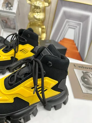 Prada Cloudbust أصفر وأسود حذاء رياضي سميك 7