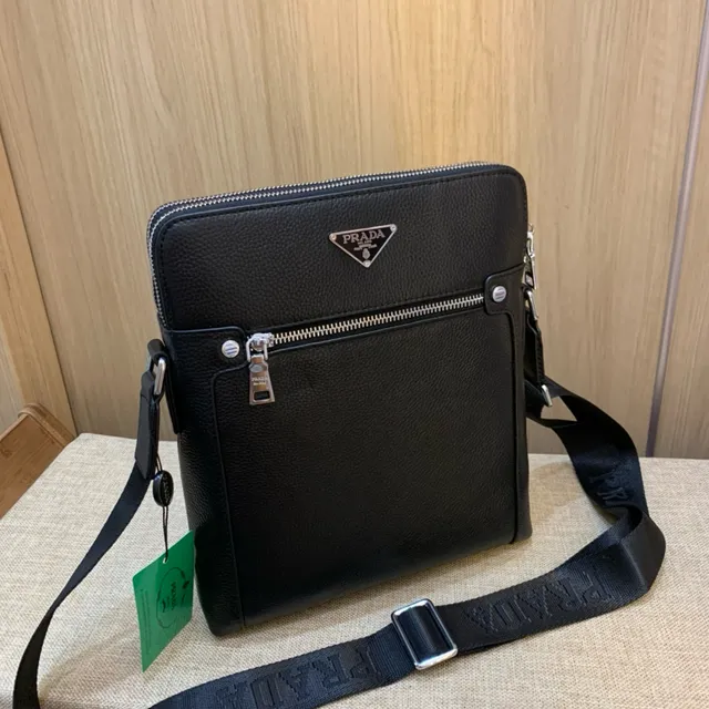 Prada Re-Edition Black Pebbled Leather Messenger Bag 6