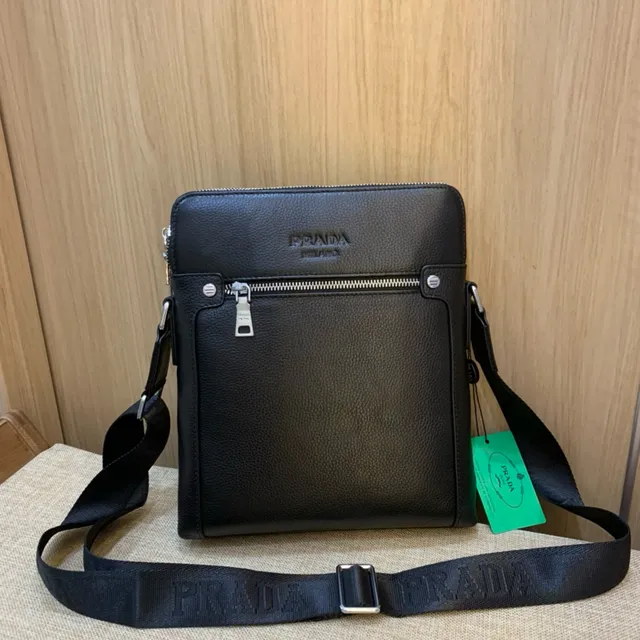 Prada Re-Edition Black Pebbled Leather Messenger Bag 9