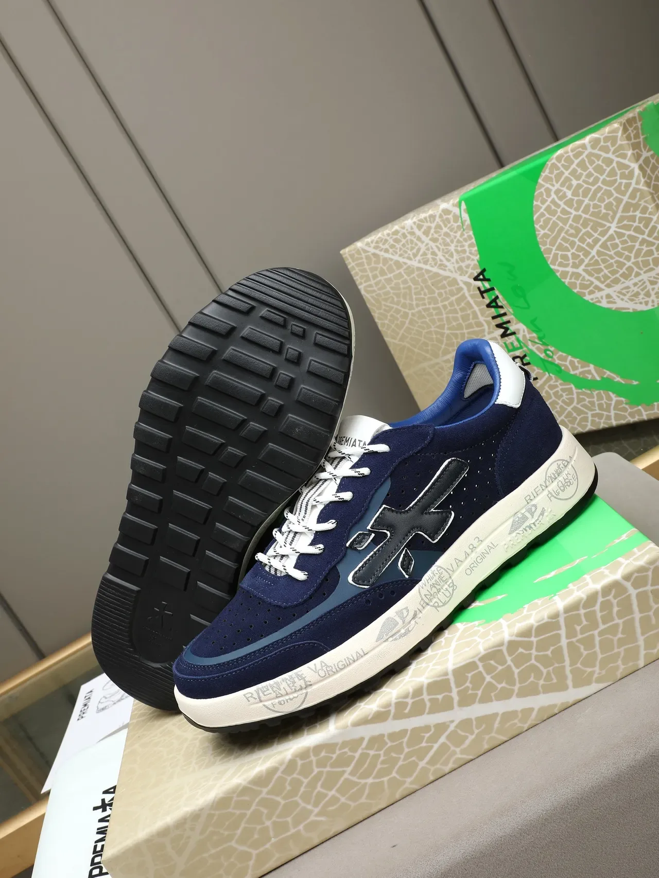 Premiata Navy Suede X-Logo Lifestyle Sneaker 5
