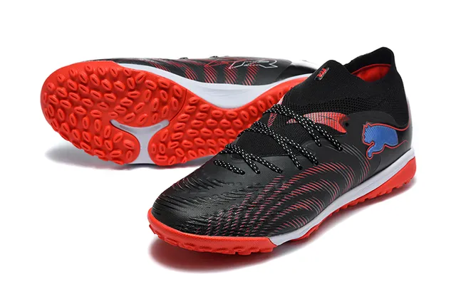 Puma أسود أحمر كولار تريكو ديناميكي طبقة صلبة صناعية تغطية عشب أحذية كرة القدم 6
