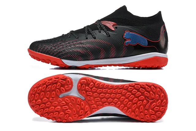 Puma أسود أحمر كولار تريكو ديناميكي طبقة صلبة صناعية تغطية عشب أحذية كرة القدم 9
