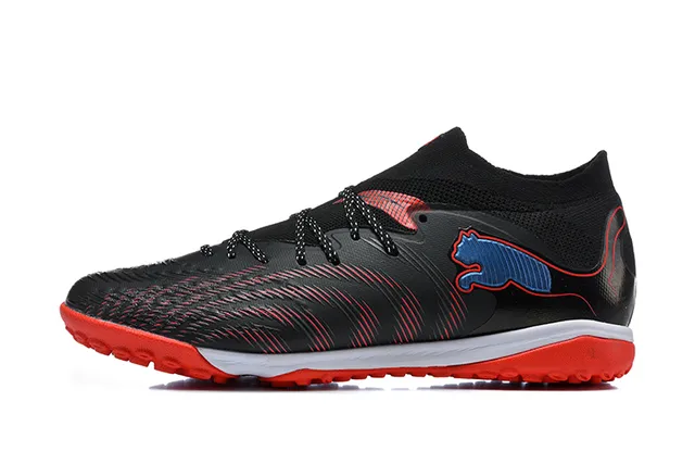 Puma أسود أحمر كولار تريكو ديناميكي طبقة صلبة صناعية تغطية عشب أحذية كرة القدم 10