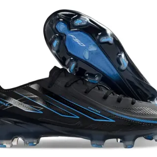 Puma F50 Hyperfast काले और नीले फर्म ग्राउंड फुटबॉल जूते