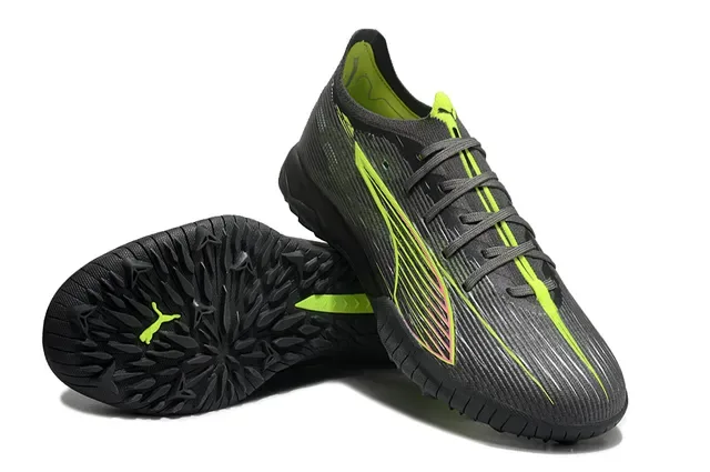 Puma Future Z 黑绿 低切 纹理合成革鞋面 室内足球鞋 4