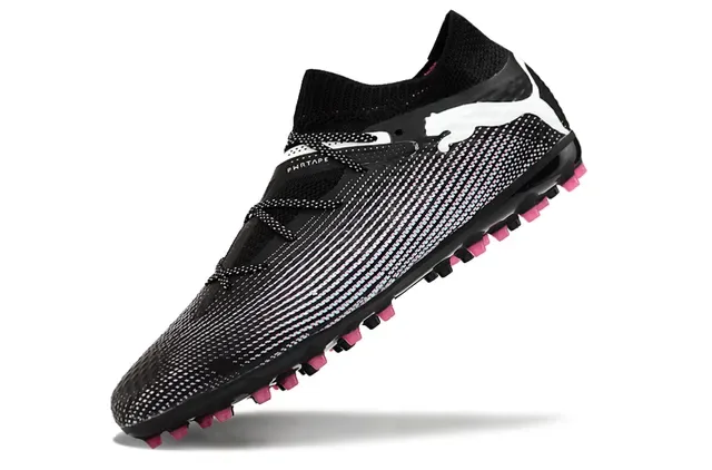 Puma Future Z Black Pink Knit Upper Striped Pattern Artificial-Grass Soccer Shoes 3