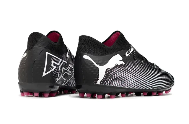 Puma Future Z Black Pink Knit Upper Striped Pattern Artificial-Grass Soccer Shoes 7