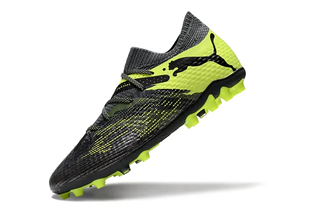 Puma Future Z أسود أصفر نسيج علوي أحزمة غير متناظرة أرض صلبة أحذية كرة القدم 3