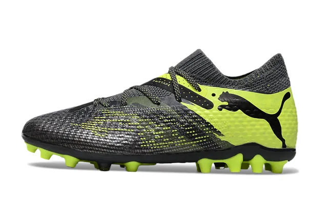 Puma Future Z أسود أصفر نسيج علوي أحزمة غير متناظرة أرض صلبة أحذية كرة القدم 7