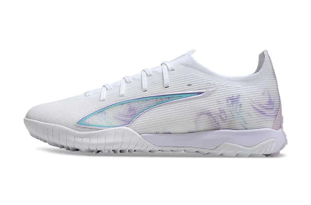 Puma Future Z Blanc Violet Supérieur synthétique côtelé Iridescent Formstrip Pelouse artificielle Chaussures de football 7