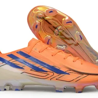 Puma Orange Blue Low-Cut Molded-Stud Firm-Ground Soccer Shoes