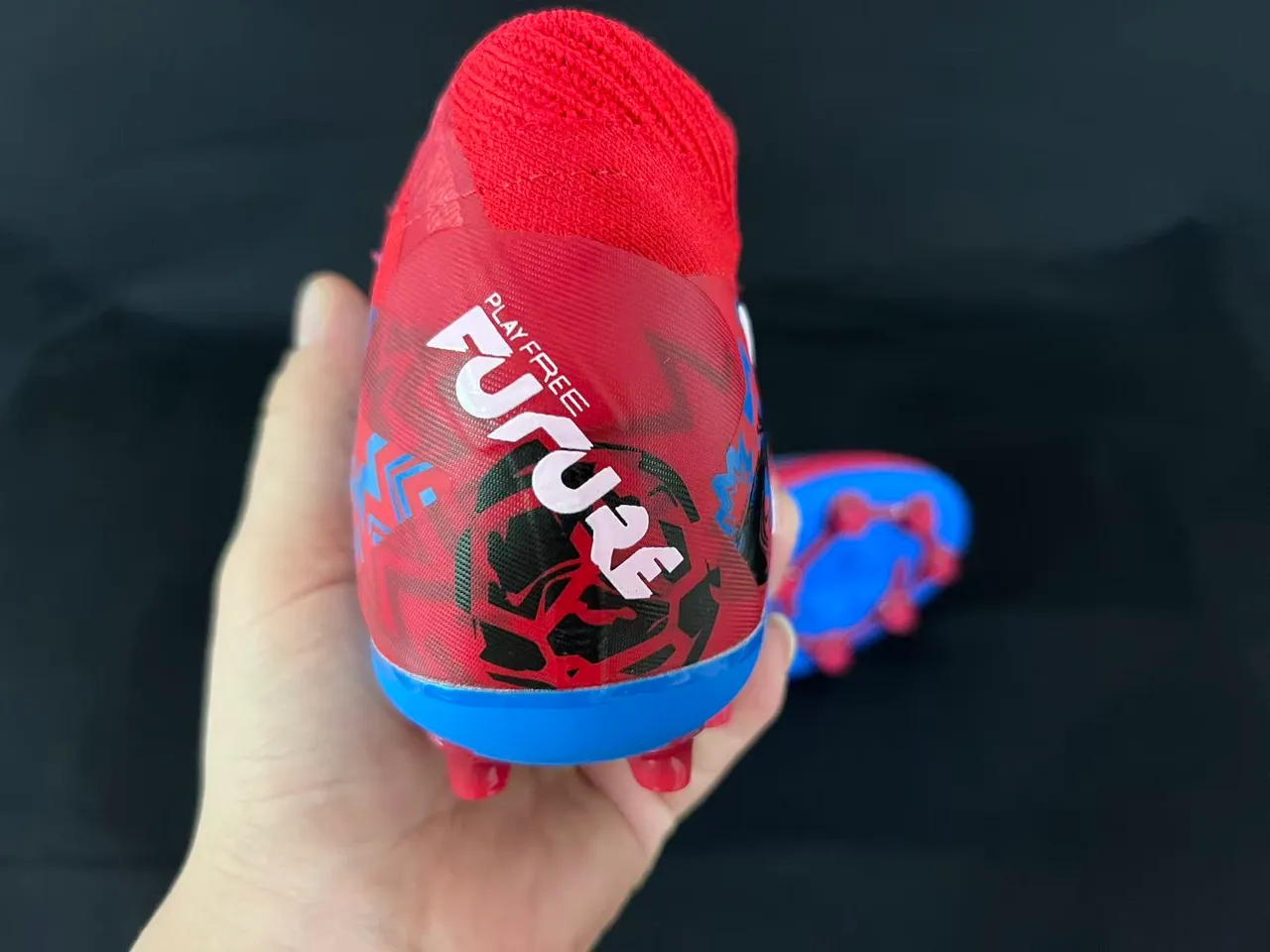 Puma वर्दी أزرق عالي القطع كم جوارب منسوج ربط غير متماثل أرض صلبة حذاء كرة القدم 3