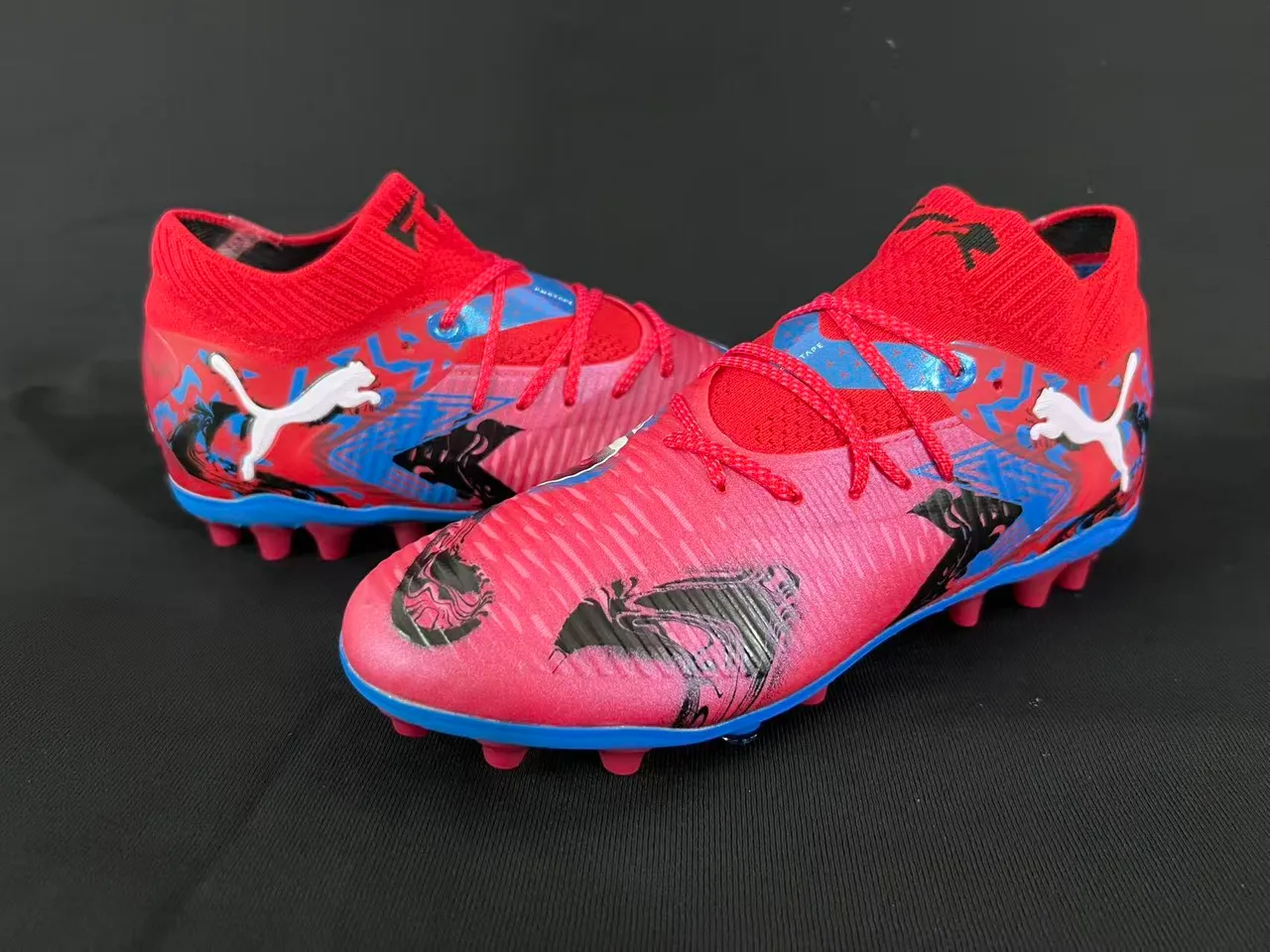 Puma वर्दी أزرق عالي القطع كم جوارب منسوج ربط غير متماثل أرض صلبة حذاء كرة القدم 6