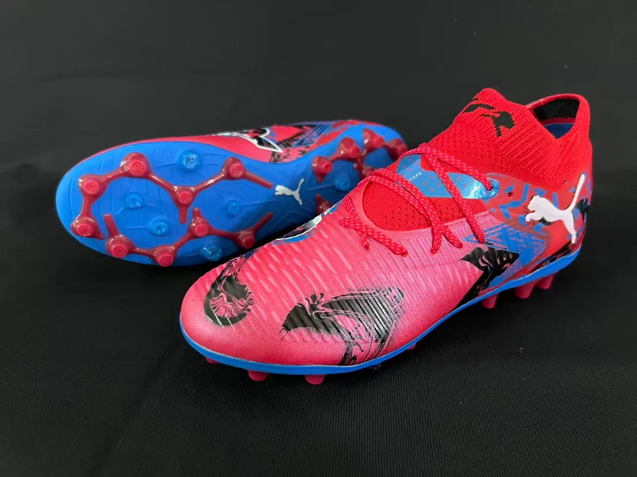 Puma वर्दी أزرق عالي القطع كم جوارب منسوج ربط غير متماثل أرض صلبة حذاء كرة القدم 8