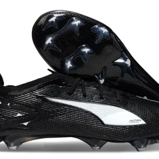 Puma Ultra Carbon Black White Firm-Ground Soccer Shoes
