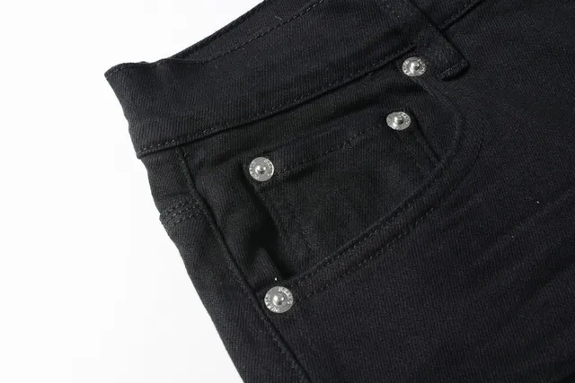 Purple Brand pantalones cortos de denim negro mid-thigh 7