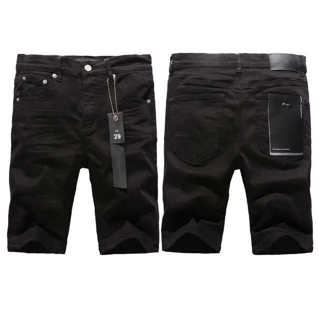 Purple Brand pantalones cortos de denim negro mid-thigh 12