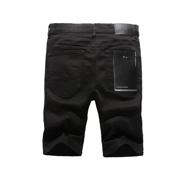 Purple Brand pantalones cortos de denim negro mid-thigh 13
