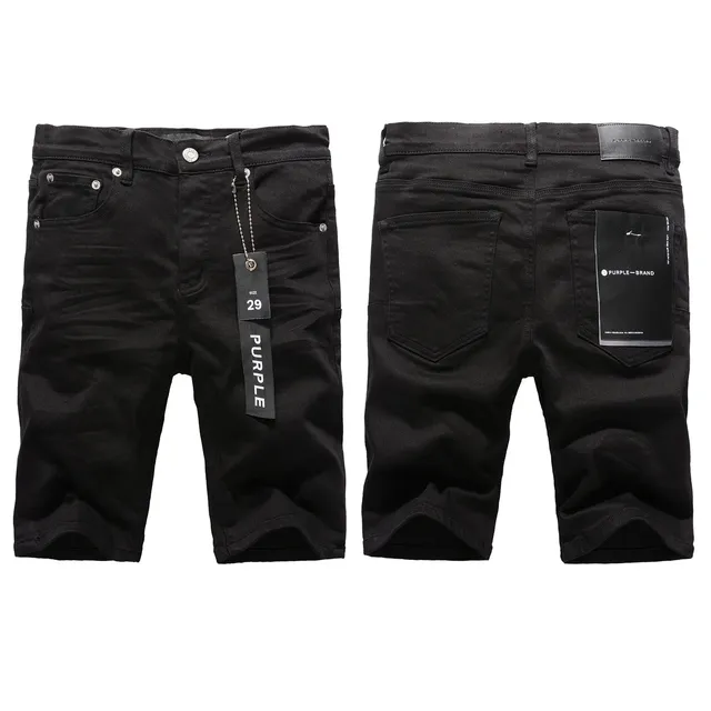 Purple Brand pantalones cortos de denim negro mid-thigh 14