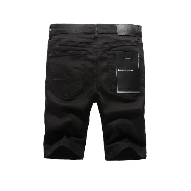 Purple Brand pantalones cortos de denim negro mid-thigh 15