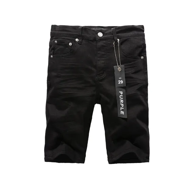 Purple Brand pantalones cortos de denim negro mid-thigh 17