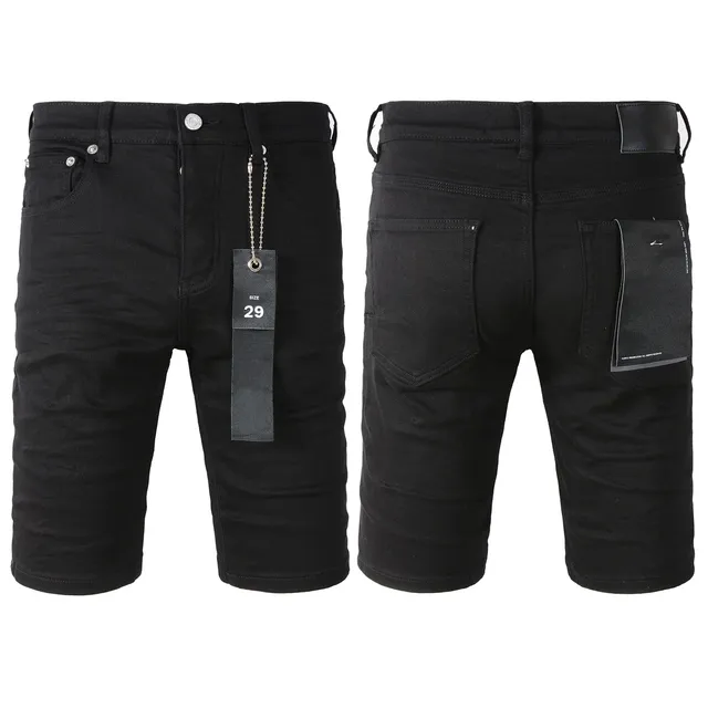 Purple Brand pantalones cortos de denim negro mid-thigh 18