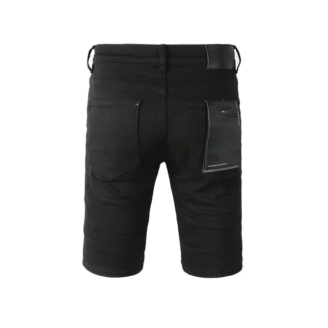 Purple Brand pantalones cortos de denim negro mid-thigh 19