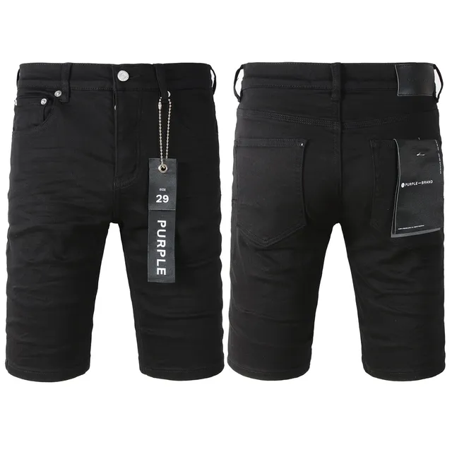 Purple Brand pantalones cortos de denim negro mid-thigh 20