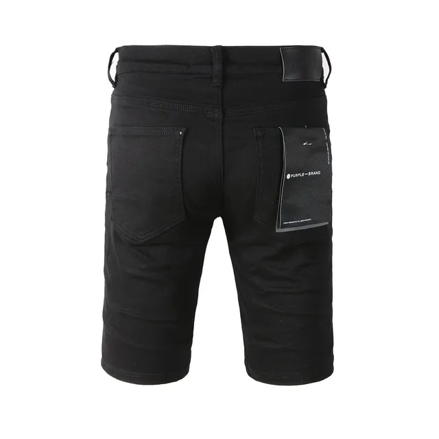 Purple Brand pantalones cortos de denim negro mid-thigh 21