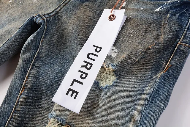 Purple Brand 破损油漆溅洒褪色牛仔裤 13