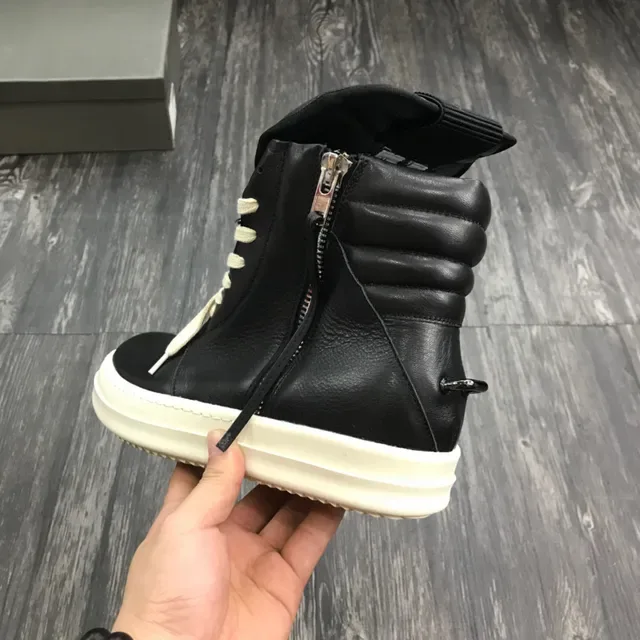 Rick Owens DRKSHDW Geobasket Noir et Off-White sneakers lifestyle 3