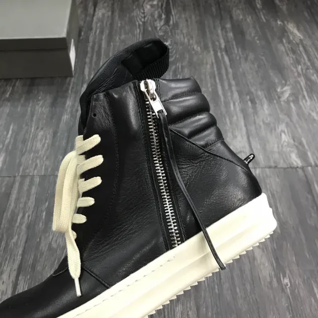 Rick Owens DRKSHDW Geobasket Noir et Off-White sneakers lifestyle 5