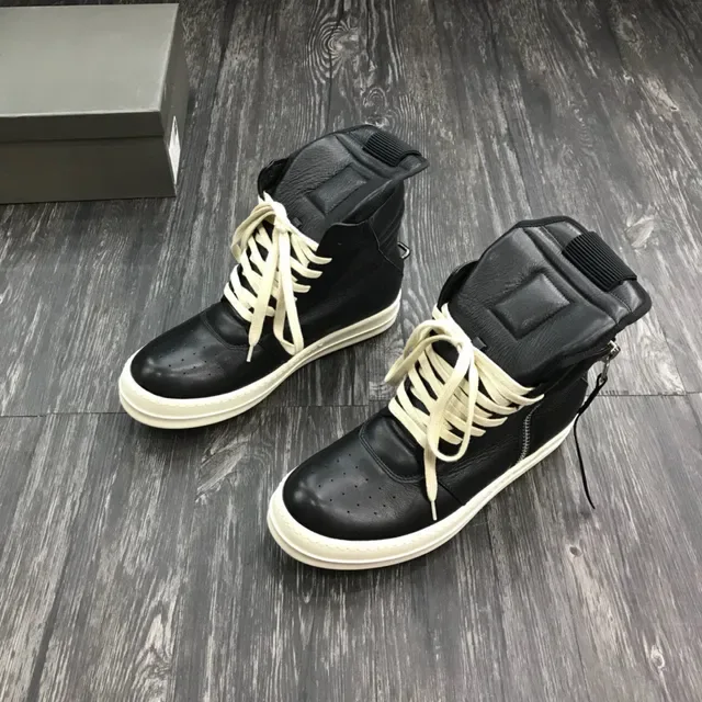 Rick Owens DRKSHDW Geobasket Noir et Off-White sneakers lifestyle 8