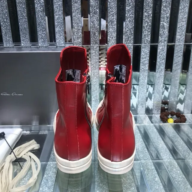 Rick Owens Geobasket bottines rouges et blanches 5