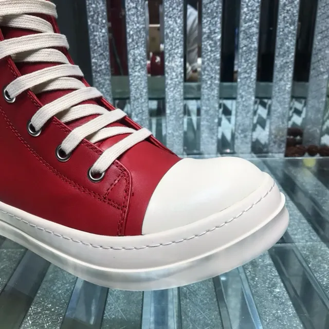 Rick Owens Geobasket bottines rouges et blanches 8
