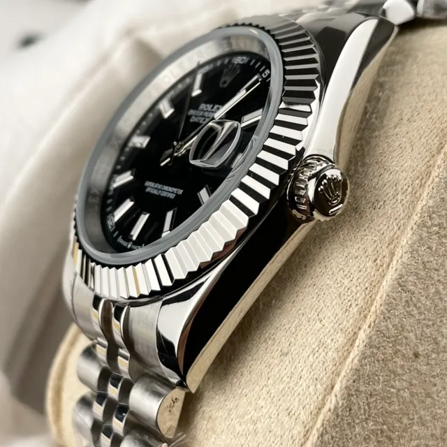 Rolex Oyster Perpetual Datejust Black Dial Stainless Steel Mechanical Watch 4