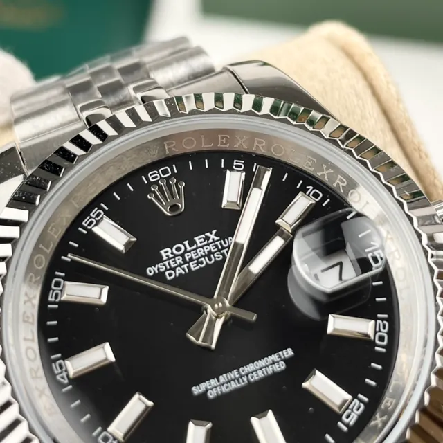 Rolex Oyster Perpetual Datejust Black Dial Stainless Steel Mechanical Watch 5