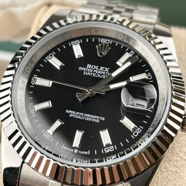 Rolex Oyster Perpetual Datejust Black Dial Stainless Steel Mechanical Watch 6