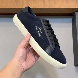 Saint Laurent Embroidered Logo Canvas Sneaker