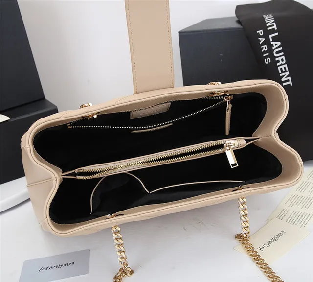 Saint Laurent Loulou কালো চেভ্রন-কুইল্টেড চেইন টোট ব্যাগ 3